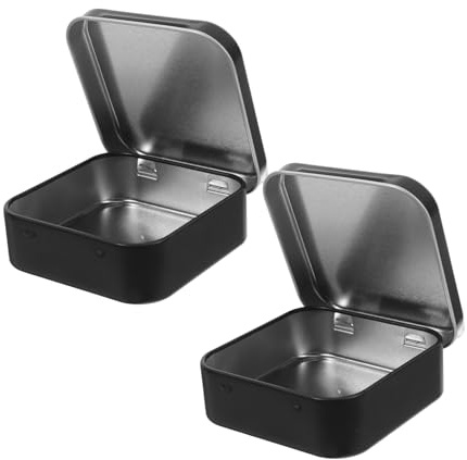 ADOCARN 2piezas Contenedor De Metal Lata Almacenamiento Joyero Viaje Dulces Organizador Multifuncional Resistente Arañazos Hogar y Viaje