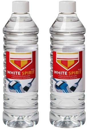ANGIX 2 Pcs White Spirit 500ml Each (Total 1L) Multi-Purpose Paint Solvent for Stripping Paint & Cleaning Paint Brushes, Oil Based Paint Cleaner, Paint Thinners & Solvents