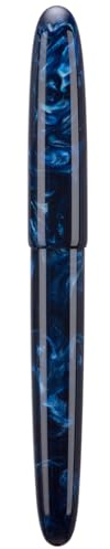 Asvine C80 - Penna stilografica #8 Stubb 1.1mm con pennino fine, grande penna per calligrafia, disegno artistico e artigianato a mano, con convertitore e custodia, set collezione (Blu Galassia)