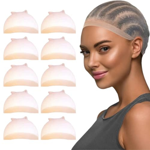 10 Piezas HD Gorras de Peluca Redecillas, Elástico Gorras Malla Nylon Cap Peluca de Tapas, Transpirable, Cómodo, Realista