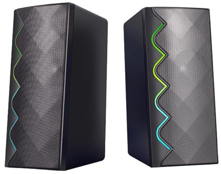NONGYU Enceinte de bureau avec base éclairage vibrant alimentation USB multimédia ABS multimédia USB