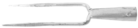 DIYEAH Fourche de Jardin en Acier 2 Dents pour Désherbage et Aération du Sol, Compatible Manches 3,5 Cm, Outil Professionnel Multifonction pour Potager et Parterres de Fleurs, Robuste