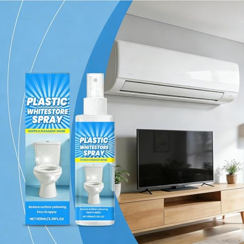 Heavy Duty Yellow Stain Remover, Toilet Seat Cleaner & Plastic Yellowing Remover Spray – Restores Whiteness to AC, Toilet Seats, Appliances, 100ml (1PC)