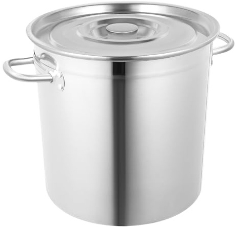 Pentola per asparagi a induzione, grande Ø 47 x 36 cm, in acciaio inox grande con coperchio per tutti i piani cottura e le grandi cucine, capacità massima 35 l, spessore 1,2 mm