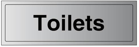 V Safety General Door-Toilets Sign - 300mm x 100mm - Self Adhesive Alu Effect