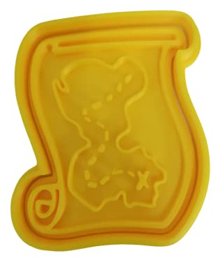 The Cookie Cutter Hub 9cm Pirate Treasure Map Cookie Cutter and Matching Embosser for Cookies Biscuits Clay Baking Decoration