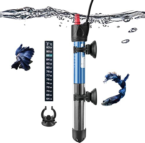 PYPABL 25W 50W 100W 200W 300W Chauffage d'Aquarium, Chauffage en Verre Submersible pour Réservoir de Poissons et Tortues 10L-300Litres (25W)
