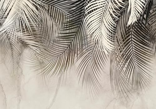 decomonkey Carta da Parati Foglie 400x280 cm - Palme, Foglie Tropicali e Stile Botanico, Decorazione Parete Soggiorno Camera da Letto - Facile manutenzione, resistente all’umidità - 8 pz
