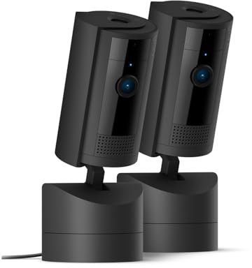 Bewegliche Ring-Innenkamera (Pan-Tilt Indoor Camera) | Plug-in-Überwachungskamera für Haustierbesitzer | 360° schwenkbar, 169° neigbar | 2 Sicherheitskameras