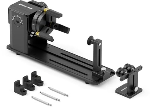 Sculpfun Ra Pro Laser Rotating Roller for Laser Engraving with 3 Jaws, 3-in-1 Multifunctional jaw, Rotation for Laser Engraving of Irregular Round and Cylindrical Objects.