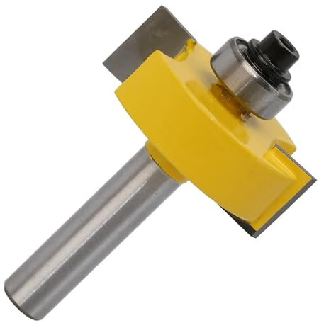 1Set 8MM Shank Milling Cutter Wood Carving Rabbet Router Bit with 6 Bearings Set -1/2H Woodworking cutter Tenon Cutter for Wood