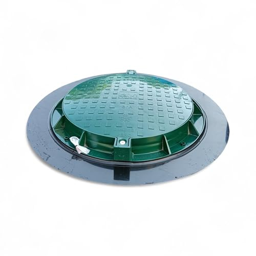 Varile 1000mm XL universal Schachtabdeckung aus Kunststoff Zisternendeckel I Gully (Grün)