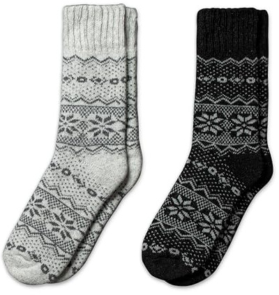 NORDIC Socks 2 Pares, Calcetines de Lana Merino para Hombres y Mujeres, Calcetines de Invierno, Calcetines Cálidos, suaves y cómodos (47-50, Bergen Lana)