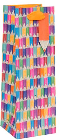 Glick Thank You Teacher Bottle Bag | 100% Recyclable with Ribbon Removed | 12.5 x 36 x 12cms
