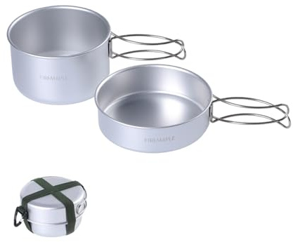 Fire-Maple Frost Mini Set de Cuisine de Camping Ultraléger, Casserole et Poêle Compactes en Aluminium pour Randonnée et Trekking, Design Empilable Léger Compatible avec Cartouche de Gaz