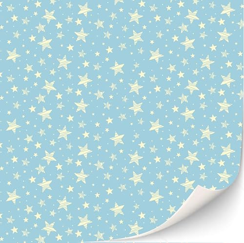 3 Blatt Selbstklebende Tapeten für Puppenhäuser Maßstab 1:12 (Sterne 1)