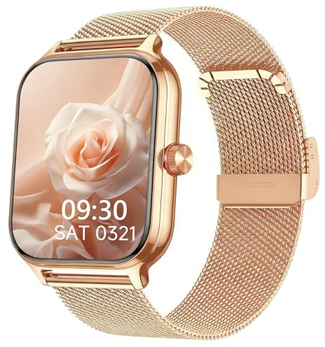 LODIMEKE Smartwatch Herren Damen Telefonfunktion Blutdruck Herzfrequenz Schlaf, 1.96’’ AI Fitnessuhr 100+ Sportmodi, IP67 wasserdichte Schrittzähler Wecker Taschenrechner Visitenkarte iOS Android