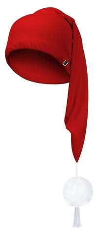 PINTUTU Berretto da Notte con Pompon, Cuffia da Notte, Sonnambula, Camicia da Notte, Costumi in Maschera Cappello per Bambini Donna E Uomo con Pompon - Cotone | Rosso Bianco