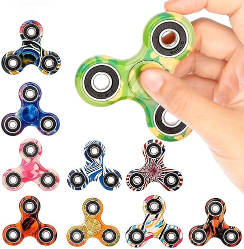 SCIONE Lot de 24 Fidget Spinner – Anti-Stress, Soulagement de l’anxiété, ADHD – Cadeau pour Enfants et Adultes – Jouet de Concentration avec roulement à Billes – Toupie Manuelle colorée et Camouflage