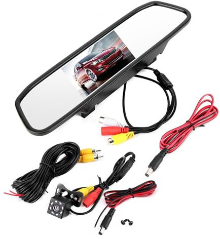 Gorgeri 4.3in HD Voiture rétroviseur Moniteur 8LED Vision Nocturne étanche caméra de recul