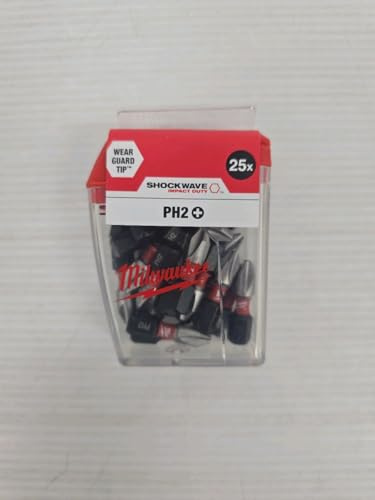 Milwaukee 4932472037 PH2 25mm Shockwave Screwdriver Bits Pack of 25