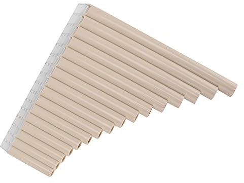 16 18 Pfeifen Optionale Panflöte, Panflöte C-Taste mit Kartontragetasche für Kinder Erwachsene Anfänger Lehrpersonal(Beige)
