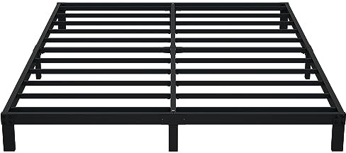 Upcanso 7 Inch Queen Bed Frame No Box Spring Need, Low Profile Metal Platform Bed Frame Queen Size, Heavy Duty Support Bedframes, Easy Assembly
