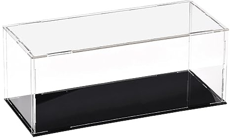 TOP-VIGOR Vitrine Transparente en Acrylique – 25 x 10 x 10cm Boîte De Protection Anti-Poussière À Assembler – Cube D’Exposition pour Figurines Jouets Objets De Collection Rangement Maison