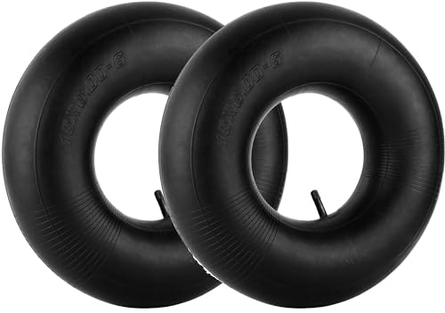 NONMON 15x6.00-6 Chambres à air de Roue Brouette, 2 Pièces Tubes Intérieurs de Remplacement avec Valve Droite pour Chariots à Main, Tondeuses, Tracteur à pelouse, ATV, Voiturette de Golf, etc