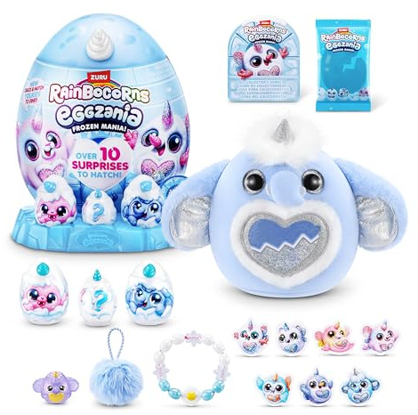 Rainbocorns Eggzania Frozencorn Mania di ZURU, peluche da collezione per bambine dai 3 anni in su (ARCTICUS)