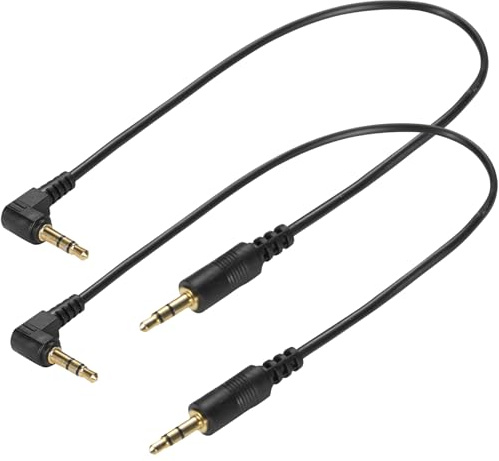 Greluma 2 St 30 cm 1/8 3,5 mm TRS jack ljudkabel, rak hane till 90 graders vinkel hane 3,5 mm 3 polig stereokontakt för hörlurar och headset, AUX kabel