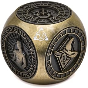 HNCCESG Set di dadi rotanti in metallo 7 in 1, dadi da gioco poliedrici unici, accessorio da tavolo per giochi di ruolo (bronzo)