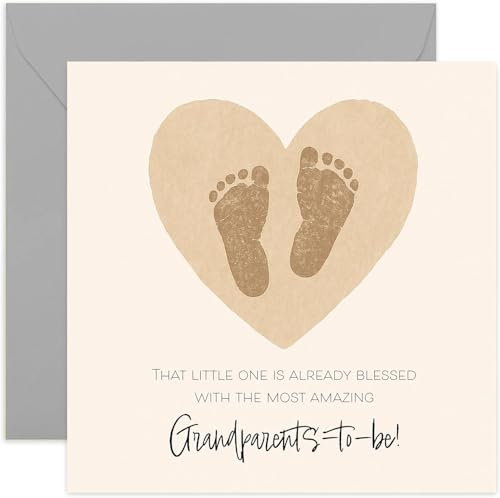 Pregnancy Announcement Card – 'That Little One is Already Blessed' – Sentimental Gift for New Grandparents – Keepsake Memory Cards - Blank Inside with Envelope