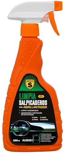 SPSIL Limpiador y Abrillantador para Salpicaderos de Coche - Spray Protector con Efecto Satinado y Antipolvo - Limpieza Profunda para Cuero, Plásticos y Vinilo Interior ABRILLANTADOR 500ML