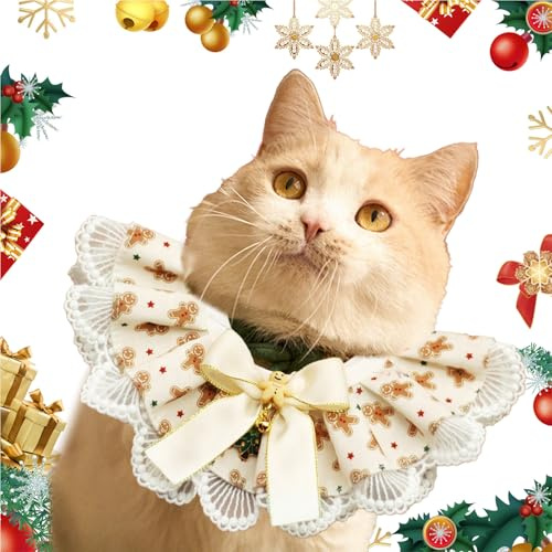 Jul hundhalsdukar, hundhalsdukar jul –, justerbara julhundhaklappar, hundbandanas | söta husdjurstillbehör av spets, vändbar, andas, husdjurshalsduk för