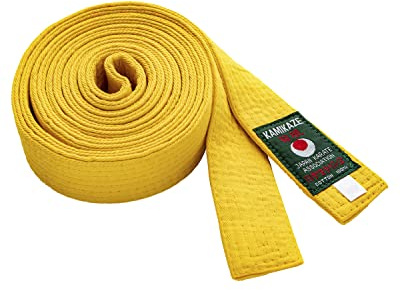 Kamikaze Cinturón unicolor para Karate (Amarillo, 2.5/240 cm)