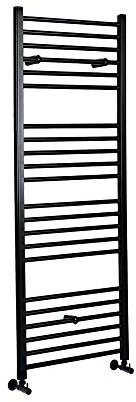 Milano Nero Black Straight Bar Heated Towel Rail - 1600mm x 400mm