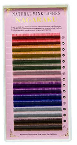 1Pack Handmade False Eyelashes Set Rainbow Colored Fake Eyelashes Natural Soft and Comfortable Individual Eyelash Extension(0.10C,10mm)