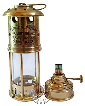 100% Working Brass 7 Miner Lamp Antique Maritime Ship Boat Oil Lantern Home Decor Gift