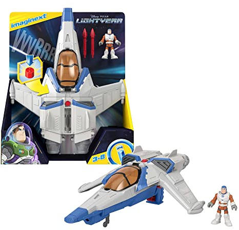 Fisher-Price Imaginext HGT26 - Lightyear XL Raumschiff mit Lights & Sounds von Disney und Pixar Lightyear, Set mit Spielzeug-Raumschiff und Buzz Lightyear-Figur für Rollenspiele, Spielzeug ab 3 Jahren