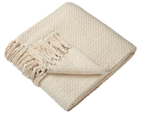Drift Home - Hayden - Coperta 100% cotone riciclato - 130 x 180 cm in crema