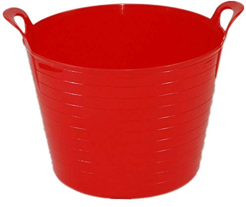 M1SS 26L Flexi Plastic Storage Tub with Strong Carry Handles, Red | Heavy Duty Flexible Plastic Storage Basket, Laundry, Garden, Home, Toy & Multi-Purpose Tub