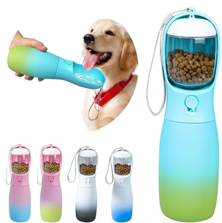 MITOCAPY Travel Dog Water Bottles, Portable Dog Essentials for Outdoor, Trendy Pet Accessories for Small Medium Large Dogs, Food Grade Dog Water Bowl Dispenser, Gifts for Dogs (19Oz, Blue&Green)
