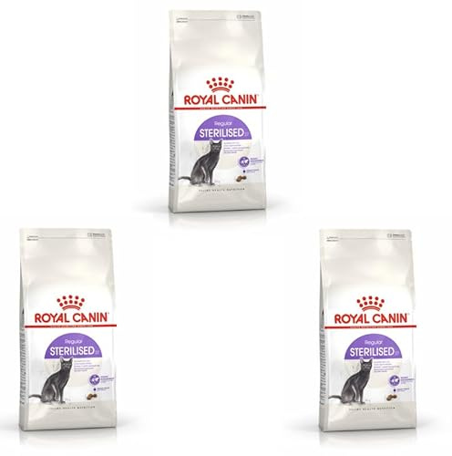 ROYAL CANIN Steriliserad 37 | 3-pack | 3 x 400 g | Torrfoder för kastrerade katter (1 till 7 år) | För att upprätthålla den perfekta kroppsvikten | Med hög proteinhalt