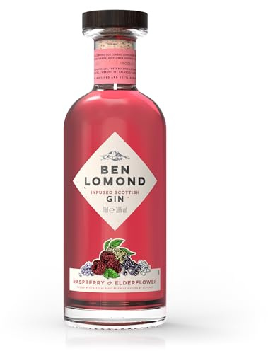 Ben Lomond Raspberry & Elderflower Gin 70cl (38% ABV) | Scottish, Flavoured Gin- Soft, Sweet, Floral & Decadent