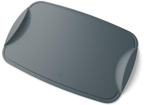 Wundermix WunderBoard - Flexibles Premium Schneidebrett • Schneidbrett & Einfüllhilfe in Einem • Hygienisch & schonend für Messer • Praktische Schneidematte • Schneidunterlage (Grau)