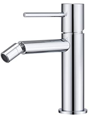 IMEX Grifo de Bidé Monomando Serie Monza - Grifo de Cuerpo de Latón con Cartucho Cerámico Ø26 mm TOP, Conexión Flexos 3/8”, Diseño Compacto para Baños Modernos