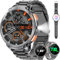 mingwear Militar Reloj Inteligente Hombre 1.85 Pantalla Táctil HD, Batería 730mAh,Linterna LED, Llamadas Bluetooth (Contestar/Marcar),Android/iOS, Monitor de Actividad, Resistente (Negro Obsidian)