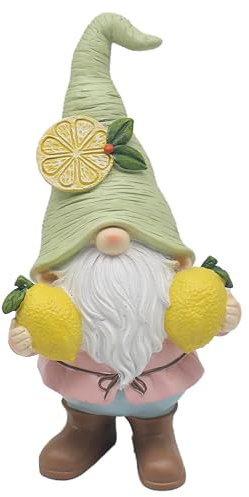 Lesser & Pavey Lemon Garden Gnome Figurines Statues For Home Decor | Ideal Ornaments Friendship Gifts For Women & Men | Lovely Table Centerpiece & Living Room Accessories