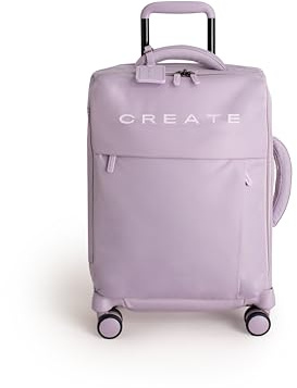 CREATE / Luggage Studio Soft/Valise Souple en Polyester Lavande / 39x20,5x56cm / Serrure TSA, 4 Roues Doubles multidirectionnelles, Tissu imperméable, étiquette d'identification